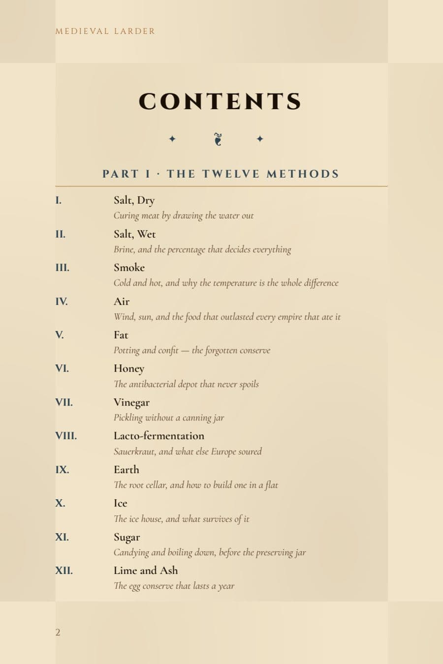Contents: twelve preservation methods